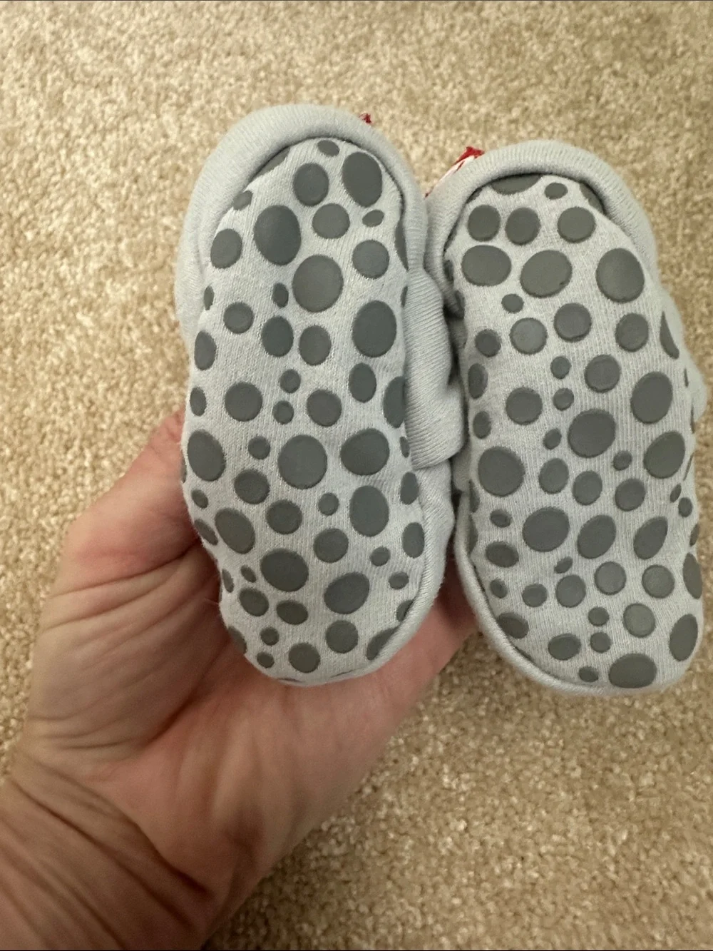 Zutano gray and baby pink Infant booties 6 mo